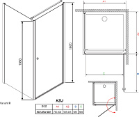 Душевой уголок Radaway Eos KDJ 90 прозрачное стекло R 37503-01-01NR