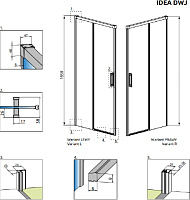 Radaway Idea DWJ Душевая дверь в нишу, левая, прозрачная 6 мм, 100х200,5h см, цвет: хром глянцевый 387014-01-01R