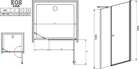 Душевая дверь в нишу Radaway Eos DWS 120 R 37992-01-01NR