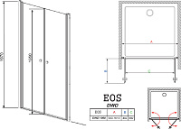 Radaway Eos DWD 100 Душевая дверь в нишу прозрачное стекло 101x197h см, цвет: хром 37723-01-01N