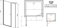 Душевая дверь в нишу Radaway Eos DWS 140 L 37993-01-01NL