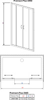 Radaway Premium Plus DWD Душевая дверь в нишу, прозрачная 5 мм, 180х190h см, цвет: хром глянцевый 33373-01-01N
