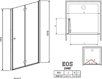 Radaway Eos DWB 70 R Душевая дверь в нишу прозр. стекло правая 71x197h см, цвет: хром 37883-01-01NR