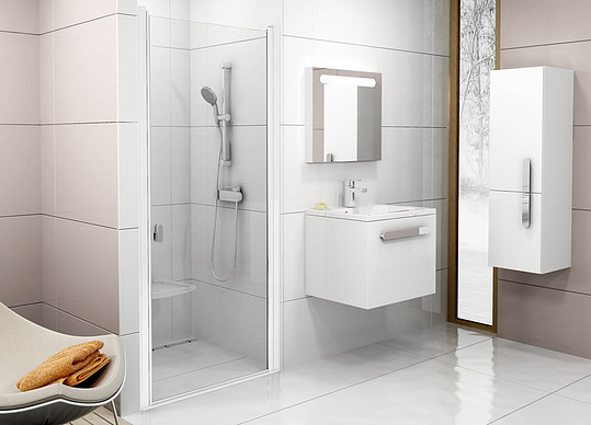 Душевая дверь в нишу Ravak CSD1-80 Transparent, профиль белый 0QV40100Z1