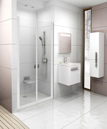 Душевая дверь в нишу Ravak CSDL2-90 Transparent, профиль белый 0QV7C10LZ1