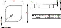 Radaway Delos C Душевой поддон из акрила, 100х100х15,5h см, цвет: белый глянцевый 4C11170-03