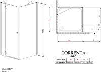 Душевой уголок Radaway Torrenta KDJ 100x90 прозрачное стекло L 32246-01-01NL