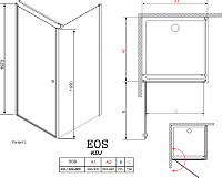 Душевой уголок Radaway Eos KDJ 90 прозрачное стекло L 37503-01-01NL