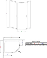Radaway Premium Plus E Душевой уголок 90х190h см, универсальный, Easy Clean, цвет: хром глянцевый 30492-01-01N