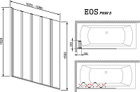 Шторка на ванну Radaway Eos PNW 5 205501-101