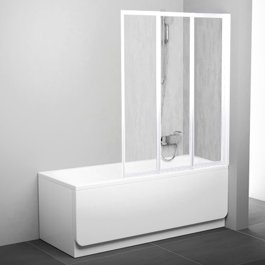 Шторка на ванну Ravak VS3 115 Rain, профиль белый 795S010041