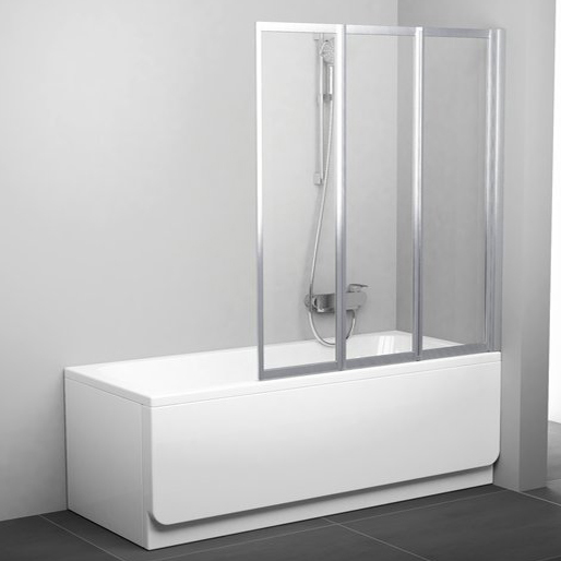 Шторка на ванну Ravak VS3 130 Transparent, профиль сатин 795V0U00Z1