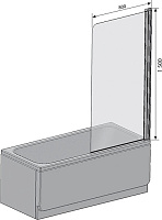 Шторка на ванну Ravak CVS1-80 R Transparent, профиль белый 7QR40100Z1