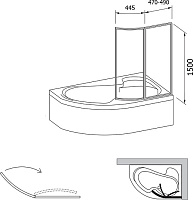 Шторка на ванну Ravak VSK2 Rosa 150 R Rain 76P8010041
