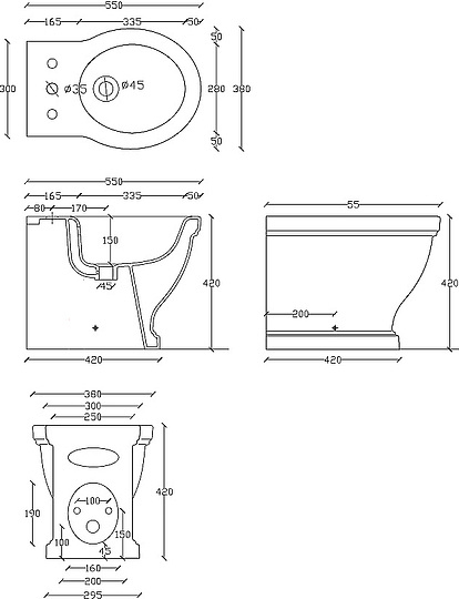 Galassia Ethos Биде напольное, цвет: черный 8438МNE 8438MNE