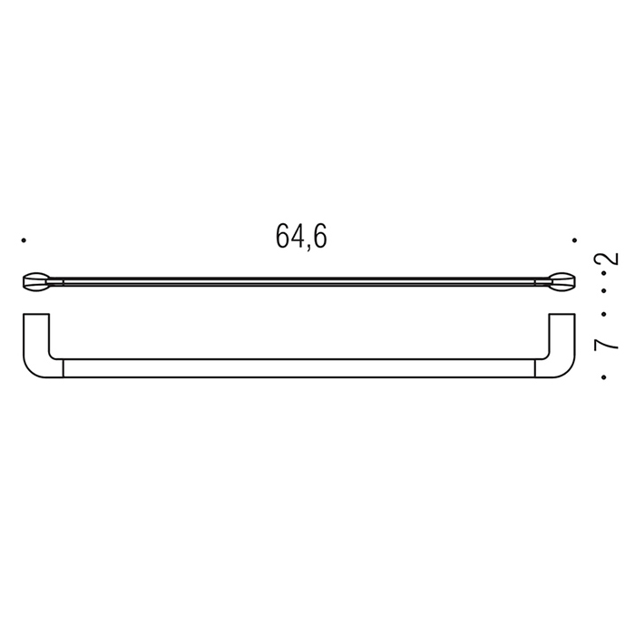 Colombo Design Trenta Полотенцедержатель 64,6 см, подвесной, цвет: matt black B3011.NM