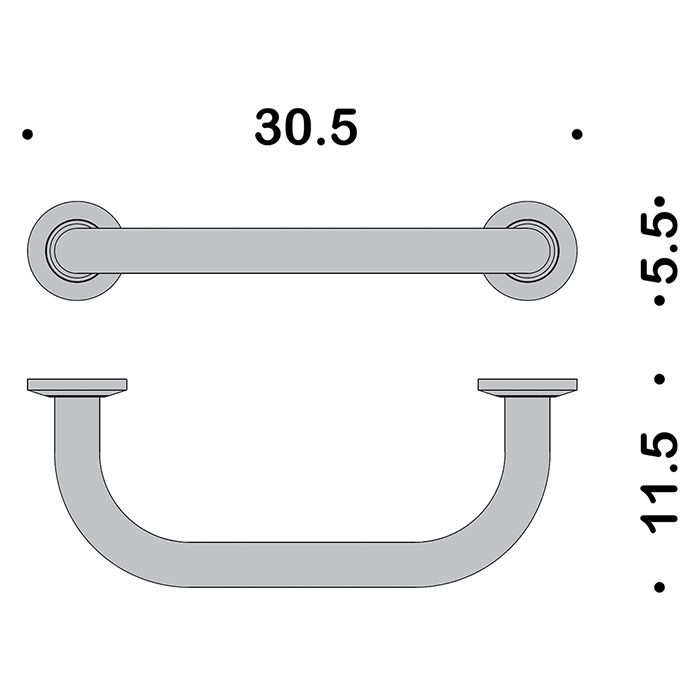 Colombo Design Units Поручень для ванны, подвесной, 30,5 см, цвет: chrome B9720.CR