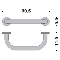 Colombo Design Units Поручень для ванны, подвесной, 30,5 см, цвет: chrome B9720.CR