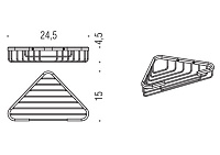 Colombo Design Basic Угловая металлическая полочка, подвесная, цвет: chrome B2734.CR
