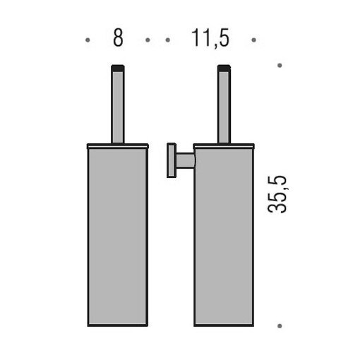Colombo Design Basic Ершик для унитаза подвесной, с латунной колбой, цвет: chrome B2707.CR