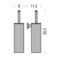 Colombo Design Basic Ершик для унитаза подвесной, с латунной колбой, цвет: chrome B2707.CR