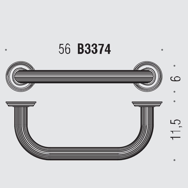 Colombo Design Hermitage Поручень для ванны 56 см, цвет: chrome B3374.CR