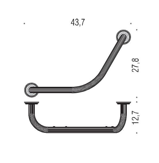 Colombo Design Hermitage Поручень для ванны 43,7 см, цвет: chrome B3376.CR