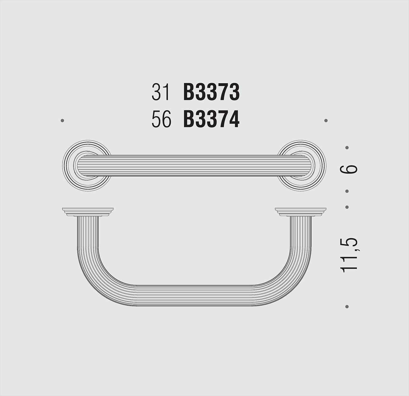 Colombo Design Hermitage Поручень для ванны 56 см, цвет: gold B3374.HPS