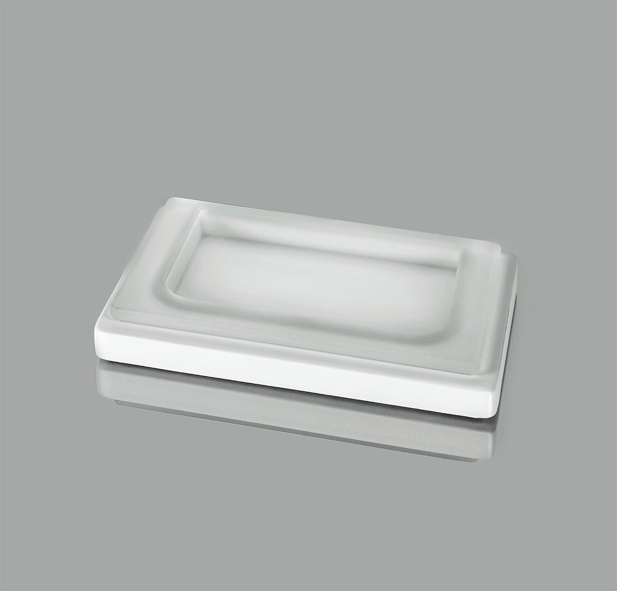 Colombo Design Look Мыльница настольная со стеклянной чашей, латунь, цвет: matt white B1640.BM-VAN