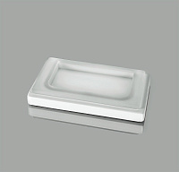 Colombo Design Look Мыльница настольная со стеклянной чашей, латунь, цвет: matt white B1640.BM-VAN