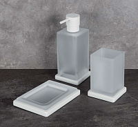 Colombo Design Look Мыльница настольная со стеклянной чашей, латунь, цвет: matt white B1640.BM-VAN