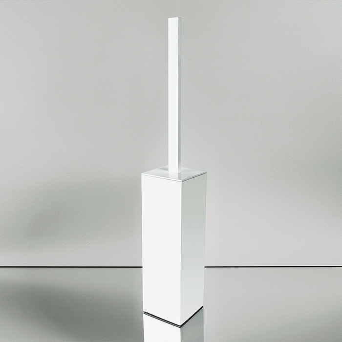 Colombo Design Look Ершик для унитаза напольный, с латунной колбой, цвет: matt white B1606.BM