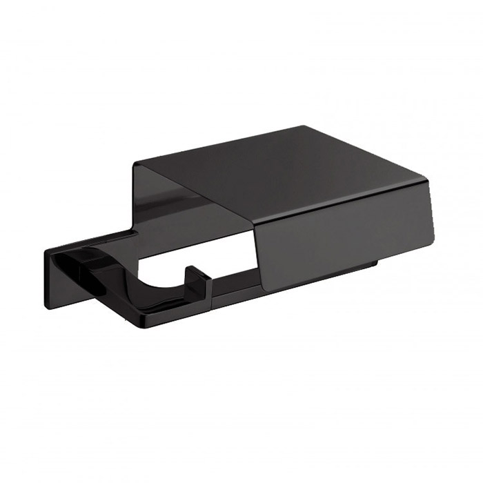 Colombo Design Look Держатель туалетной бумаги подвесной с крышкой, цвет: matt black B1691.NM