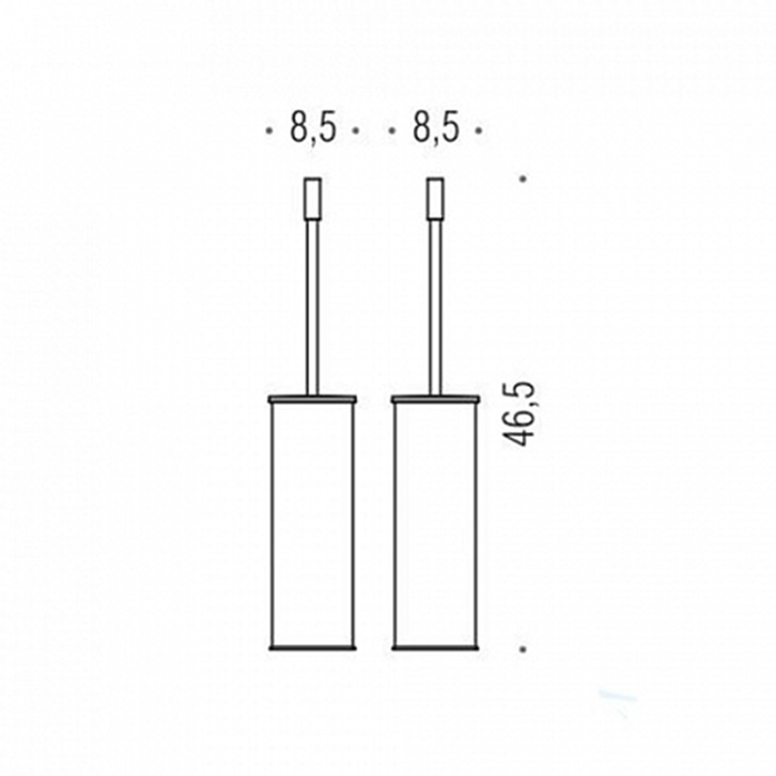 Colombo Design Plus Ершик для унитаза, напольный, с латунной колбой, цвет: matt black W4961.NM