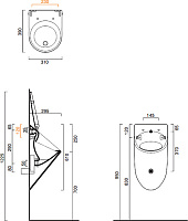 Catalano Comfort Писсуар подвесной со скрытым подводом воды, покр. Cataglaze, цвет: белый глянцевый 0932610001