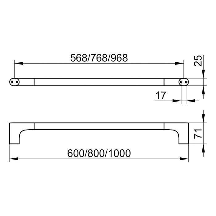 Keuco Edition 400 Полотенцедержатель 100 см, подвесной, цвет: хром 11501 011000