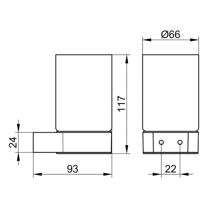 Keuco Plan Акриловый стакан с держателем в комплекте, цвет: хром 14950 010100