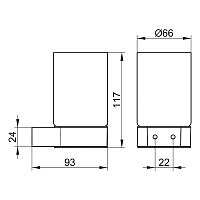 Keuco Plan Акриловый стакан с держателем в комплекте, цвет: хром 14950 010100