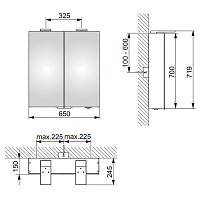 Keuco Royal 15 Зеркальный шкаф с подсветкой 65x72xh15 см. 14402 171301