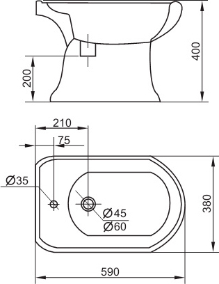 Cezares Liza Биде напольное, цвет: белый CZR-619