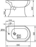 Cezares Liza Биде напольное, цвет: белый CZR-619