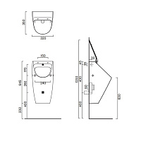 Catalano Comfort Писсуар подвесной со скрытым подводом воды, покр. Cataglaze, цвет: белый глянцевый 0932641001