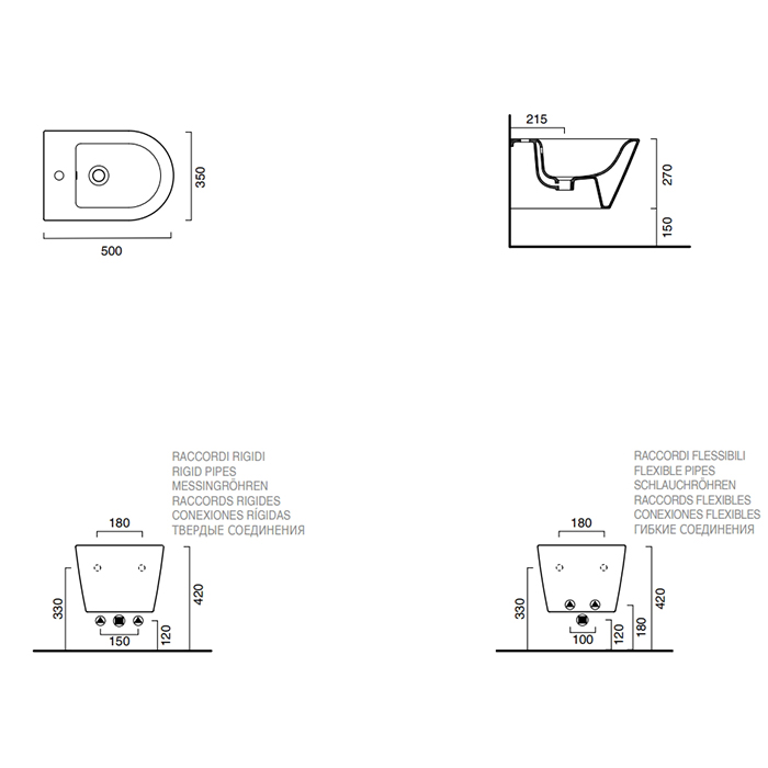 Catalano Zero Биде подвесное 35x50 см, 1 отв, с переливом, покрытие Cataglaze, цвет: белый глянцевый 1BSZ5000