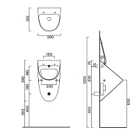 Catalano Comfort Писсуар подвесной со скрытым подводом воды, покр. Cataglaze, цвет: белый глянцевый 0932540001