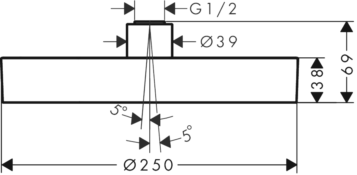 Hansgrohe Rainfinity Верхний душ 25 см, 1 вид струи, регулируемый угол, цвет: хром 26228000