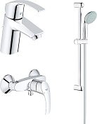 Grohe Eurosmart Душевой комплект, лейка 10 см, латунь/пластик, шланг 175 см, цвет: хром 123576