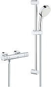 Grohe Grohtherm 800 Cosmopolitan Душевой комплект: термостат, штанга, лейка d10 см, цвет: хром 34768000