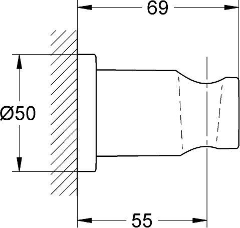 Grohe Rainshower Настенный держатель, 5х6,9хh5 см, пластик, цвет: сталь 27074AL0