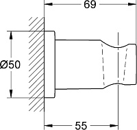 Grohe Rainshower Настенный держатель, 5х6,9хh5 см, пластик, цвет: сталь 27074AL0
