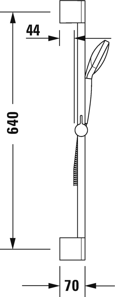 Duravit Universal Душевой гарнитур, 1/2, лейка 9,7 см, пластиковый шланг 160 см, цвет: хром UV0680028000